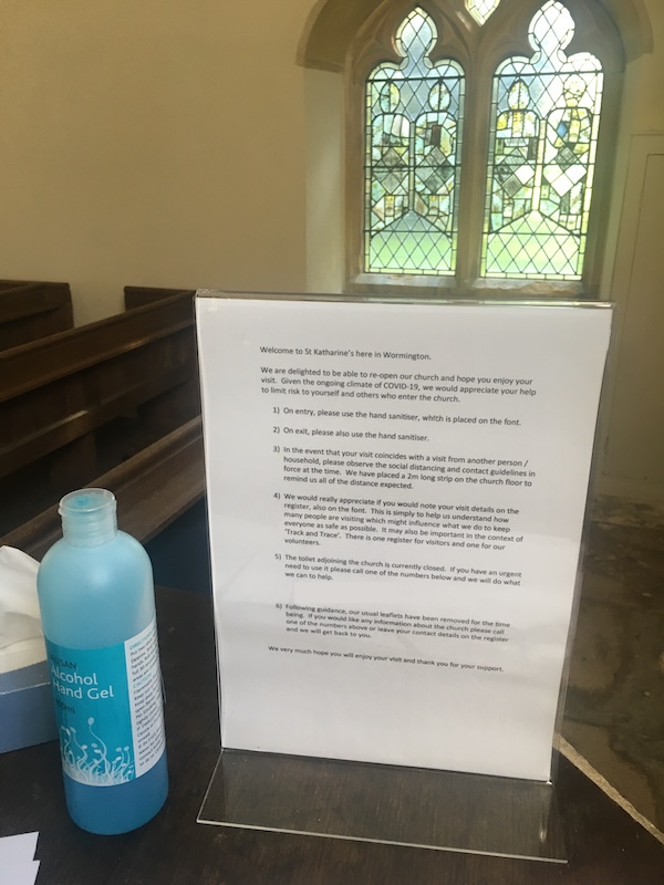September 14, 2020: Welcome to a re-opened church