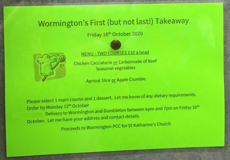 Wormington's first (but not last!) takeaway - October 2020